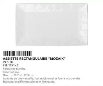 Dim - Assiette Rectangulaire "Mozaik" In Situ offre sur Metro