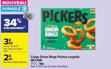 McCain - Crispy Onion Rings Pickers Surgelés