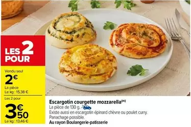 Escargotin courgette mozzarella