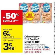 mont blanc - crème dessert "lot familial"