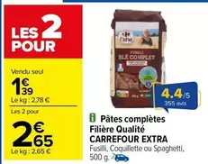 Carrefour - Pâtes Complètes Filière Qualité