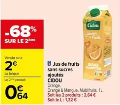 cidou - jus de fruits sans sucres ajoutés