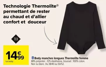 tex - body manches longues thermolite femme