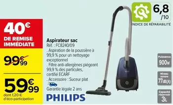 Philips - Aspirateur Sac Réf. : Fc824009