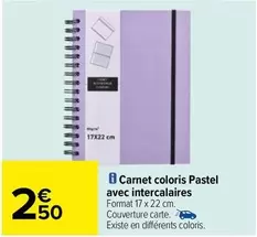 Carnet Coloris Pastel Avec Intercalaires