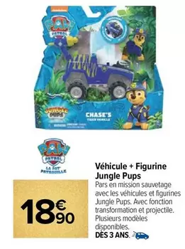 Véhicule + Figurine Jungle Pups