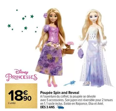 disney -  princesses - poupée spin and reveal