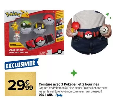 vrai - ceinture avec 3 pokéball et 2 figurines