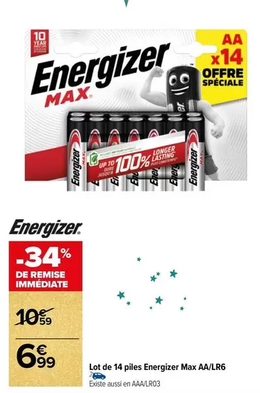 Energizer - Lot De 14 Piles  Max Aaalig