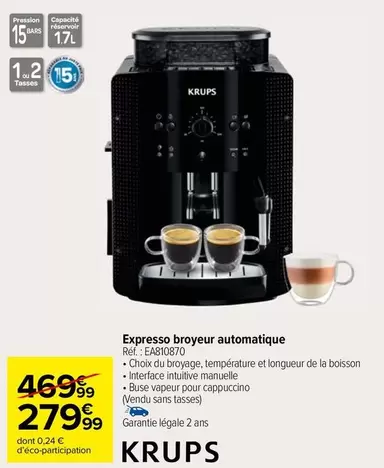 Krups E4b108707 - Expresso Broyeur Automatique