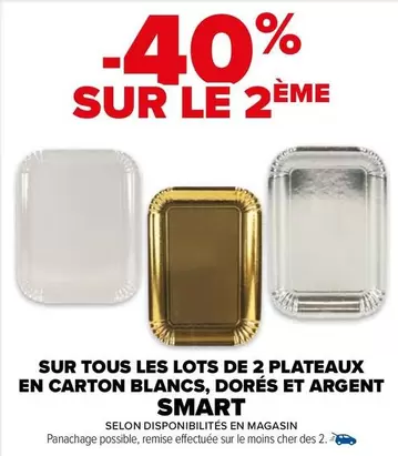 Promo sur 2 Plateaux en Carton Blancs, Dorés et Argent - Tous les Lots Disponibles