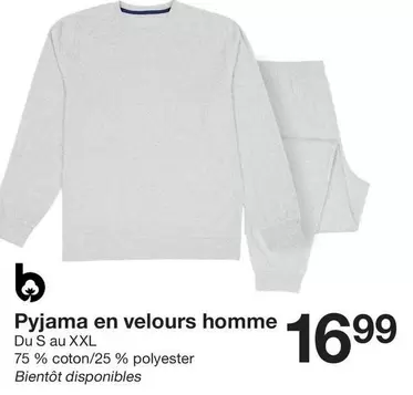 Pyjama En Velours Homme offre à 16,99€ sur Zeeman