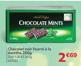 Chocolat Noir Fourré À La Menthe offre à 2,69€ sur Gifi