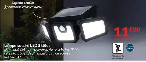 Lampe Solaire Led 3 Têtes offre à 11,9€ sur Gifi