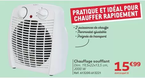 Chauffage Soufflant offre à 15,99€ sur Gifi