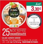 Sodebo - Salade Garden offre à 3,3€ sur Supermarché Match