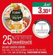 Sodebo - Salade Garden offre à 3,3€ sur Supermarché Match