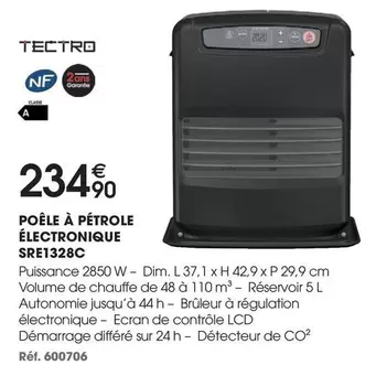 Tectro - Poêle À Pétrole Électronique SRE1328C offre à 234,9€ sur Brico Pro