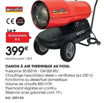 Mecafer - Canon À Air Thermique Au Fioul offre à 399€ sur Brico Pro