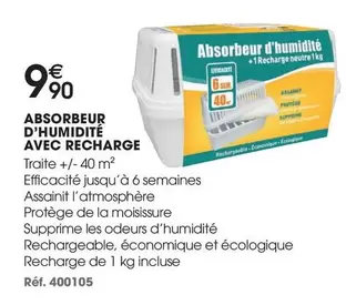 Absorbeur D'humidité Avec Recharge offre à 9,9€ sur Brico Pro