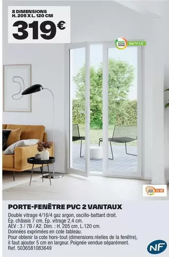 Dim - Porte-feinêtre Pvc 2 Vanitaux