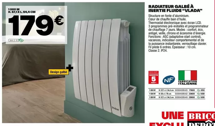 Radiateur Galbe À Infertie Fluide "ulada"