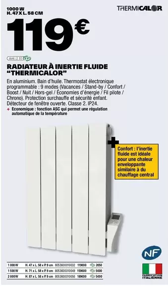 Radiateur À Inertie Fluide "thermicalor"