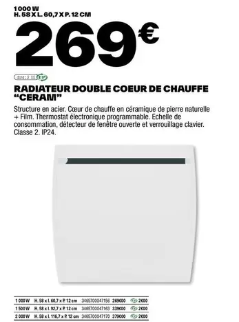 radiateur double coeur de chauffe "ceraim"