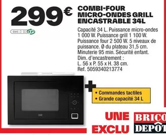 Dim - Combi-four Micro-ondes Grill Encastrable 34l