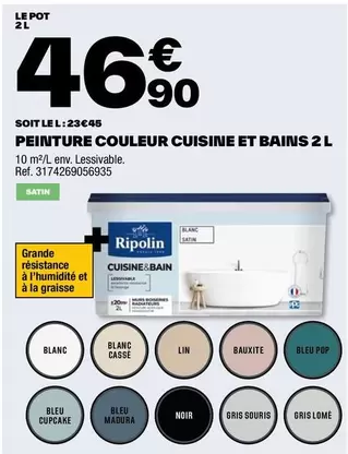 ripolin - peinture couleur cuisine et bains 2 l