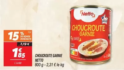 Netto - Choucroute Garnie offre à 1,85€ sur Netto