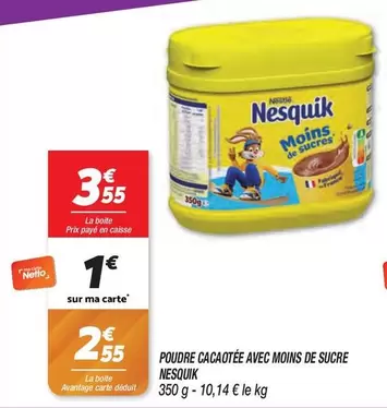 Nesquik - Poudre Cacaotée Avec Moins De Sucre