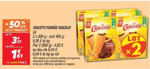 Lu - Cracotte Fourrée Chocolat