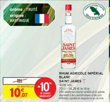 Saint James - Rhum Agricole Imperial Blanc