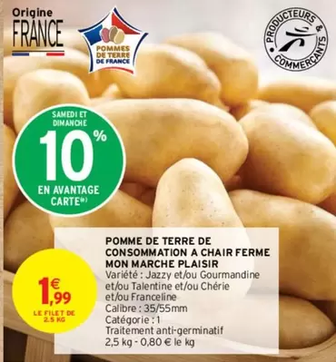 Pomme de Terre de Consommation à Chair Ferme - Mon Marché Plaisir: Saveurs et Qualité au Rendez-vous!