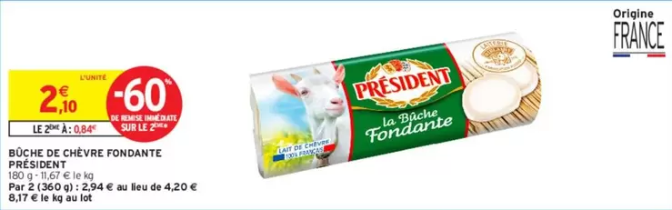 Président - Büche De Chèvre Fondante