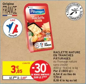 Paturages - Raclette Nature En Tranches