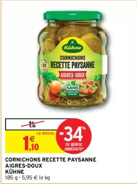 Kuhne - Cornichons Recette Paysanne Aigres-doux