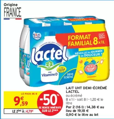 Lactel - Lait UHT Demi-Écrémé