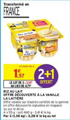 La Laitière - Riz Au Lait à la Vanille : Offre Découverte