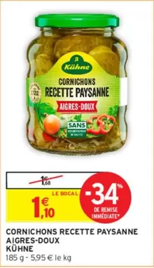 Kûhne - Cornichons Recette Paysanne Aigres-doux