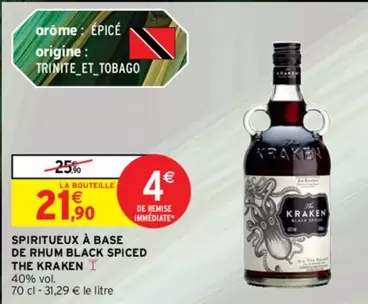 The Kraken - Rhum Black Spiced, un spiritueux unique aux notes épicées