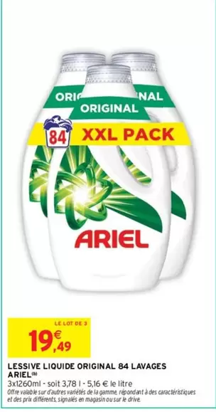 Ariel - Lessive Liquide Original 84 Lavages