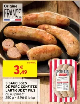 Lartigue Et Fils - 3 Saucisses De Porc Confites