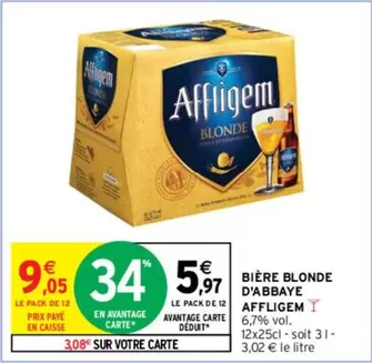 affligem - bière blonde d'abbaye