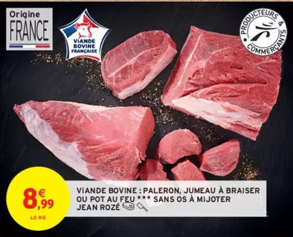 Jean Rozé - Viande Bovine : Paleron et Jumeau à Braiser, Pot au Feu Sans Os - Idéal pour Mijoter