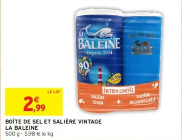 La Baleine - Boîte De Sel Et Salière Vintage