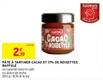 Saveurs En Or - Pâte À Tartiner Cacao 17% Noisettes : Délice Chocolaté en Promo!