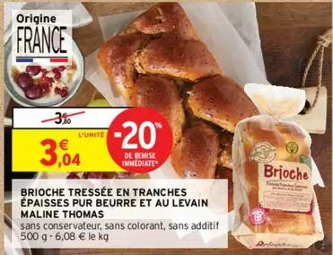 Brioche Tressée Maline Thomas : Tranches Épaisses Pur Beurre & Levain - Une douceur à ne pas manquer !