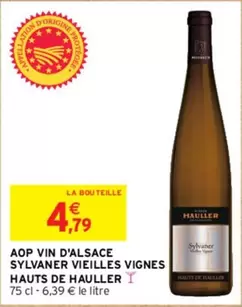 Hauts De Hauller - AOP Vin d'Alsace Sylvaner Vieilles Vignes - Un vin authentique à découvrir